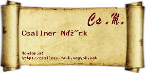 Csallner Márk névjegykártya